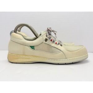 Dubarry Regatta of Ireland UK 5.5 Cream Leather Mesh Deck Boat Shoes Lace Up